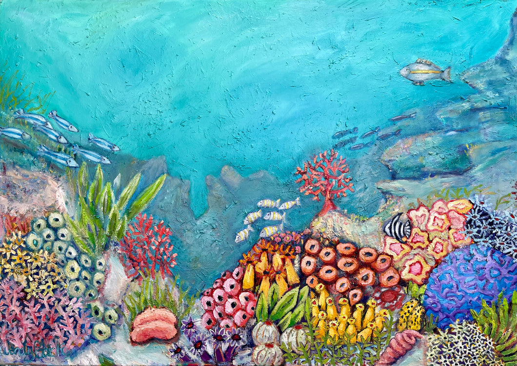 Original Oil Painting - Abundant Coral