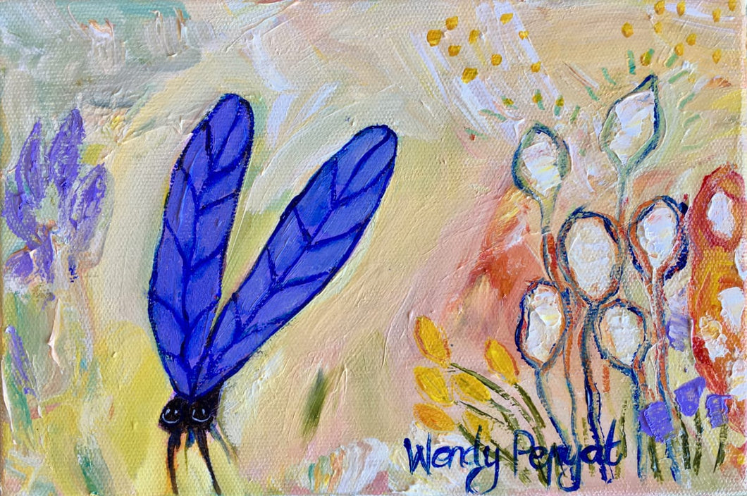 Original Acrylic Painting - Feather Bug