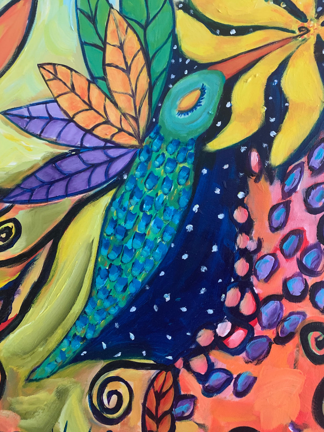Original Acrylic Painting - Hummingbird