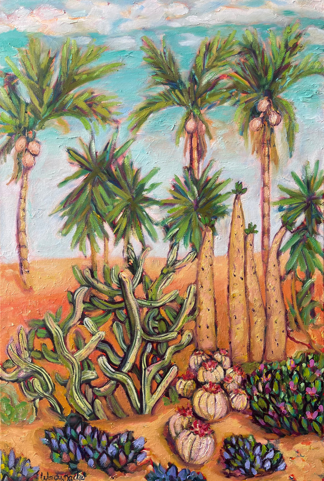Cactus Sunrise -  Original Oil Painting