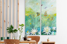 Load image into Gallery viewer, Original Oil Painting - Lotus Bees
