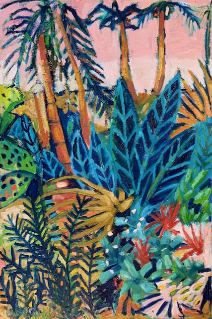 Original Oil Painting - Tropical Garden